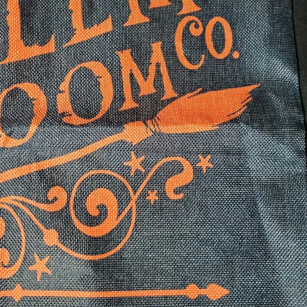 Salem Broom Co Black Halloween Pillow Cover ~ 17in x 17in